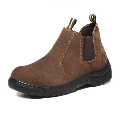 ซื้อ สแตนเลส Toe รองเท้าความปลอดภัยไฟฟ้า Unisex สีน้ําตาลหนังงานรองเท้ารองเท้ากันคลื่น online manufacture