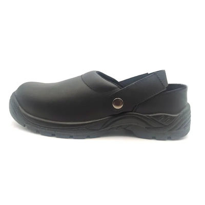 ซื้อ สีดํา สแตนเลส Toe รองเท้าครัว Unisex ร้านอาหาร รองเท้างาน ไม่เลื่อน สะอาดง่าย online manufacture