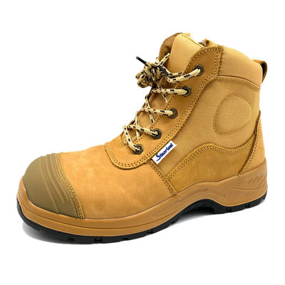 ซื้อ รองเท้าทํางานความปลอดภัยสีเหลือง รองเท้าหนังอุตสาหกรรม Nubuck รองเท้ารองเท้าสแตนเลส online manufacture
