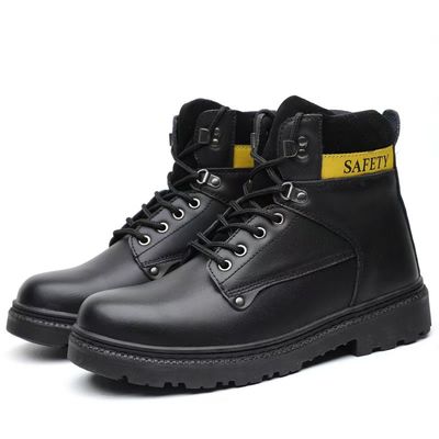 ซื้อ สไตล์เบาๆ Martin Boots สีเหลือง สีดํา รองเท้าทํางานสูงสําหรับผู้ชาย online manufacture