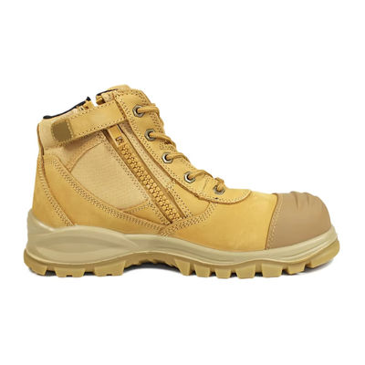 ซื้อ นูบั๊กหนังซิปข้าง ส้นขึ้น Anti Slip TPU Outsole สแตนเลส Toe รองเท้าเดินป่า online manufacture