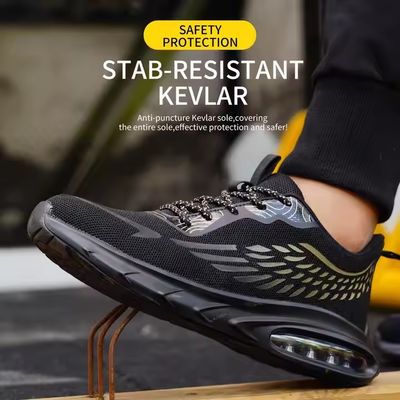 ซื้อ งานอุตสาหกรรม รองเท้าความปลอดภัย Flyknit ที่มีรองเท้าปรับอากาศและรองเท้ากลาง Kevlar online manufacture
