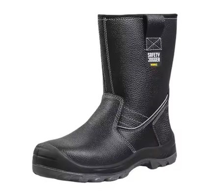 ซื้อ OEM High Top Genuine Leather Work Shoes Steel Plate Safety Boots Genuine Leather Security Work Boots Pu Injection Sole online manufacture