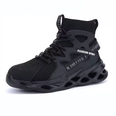 ซื้อ OEM Black TPU+Flying Knit Safety Boots Security Work Boots Steel Toe Kevlar Safety Shoes EVA Sole Work Shoes online manufacture