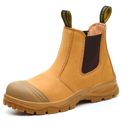ซื้อ OEM Wheat Nucuck Leather Safety Boots Steel Toe Kevlar Safety Shoes PU Sole รองเท้าทํางาน รองเท้าทํางานความปลอดภัย online manufacture