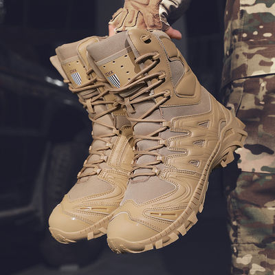 ซื้อ High Top Microfiber Leather Tactical Boots Tactical Safety Shoes Military Boots Canves Tactical Boots Rubber Sole Hiking Boots online manufacture