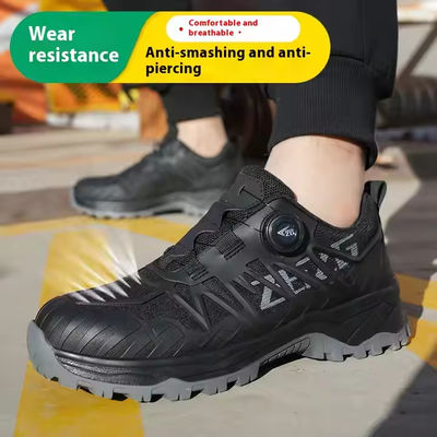 รองเท้านิรภัยหัวเหล็ก Kevlar Mid Sole ป้องกันการแทง ปุ่มหมุน BOA สำหรับงานอุตสาหกรรม